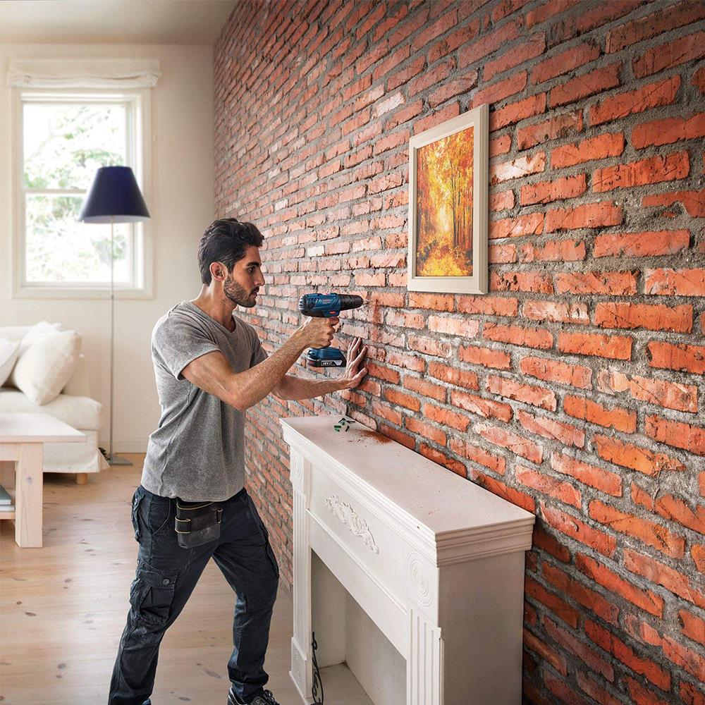 สว่านกระแทกไร้สาย (พร้อมแบตเตอรี่) BOSCH GSB180-LI 1700RPM 18 โวลต์