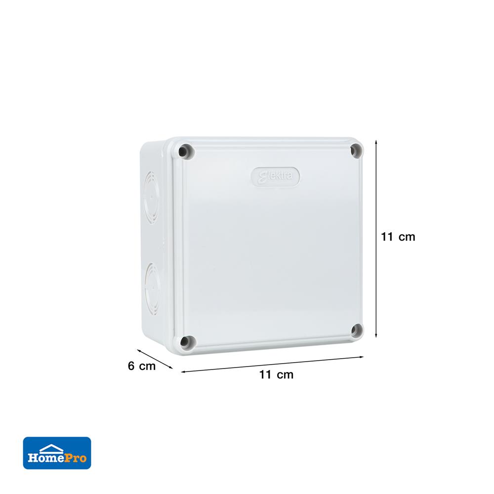 กล่องพลาสติกกันน้ำ ELECKTA 4x4 นิ้ว สีเทา