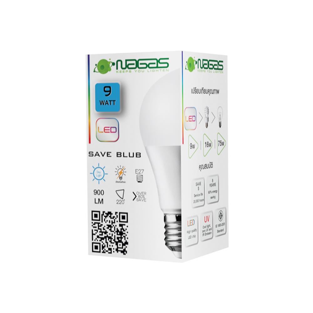 หลอด LED NAGAS SAVE BULB 9 วัตต์ DAYLIGHT E27