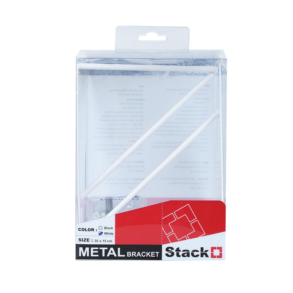 แขนรับชั้นเหล็ก STACKO สามเหลี่ยม 14.5x15x19 ซม. สีขาว
