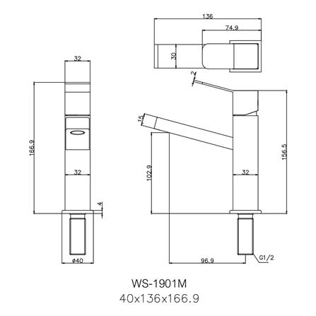 ก๊อกอ่างล้างหน้า WS-1901 M_1