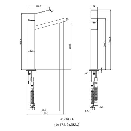 ก๊อกอ่างล้างหน้าผสม WS WS-1950 H สีเงิน_1