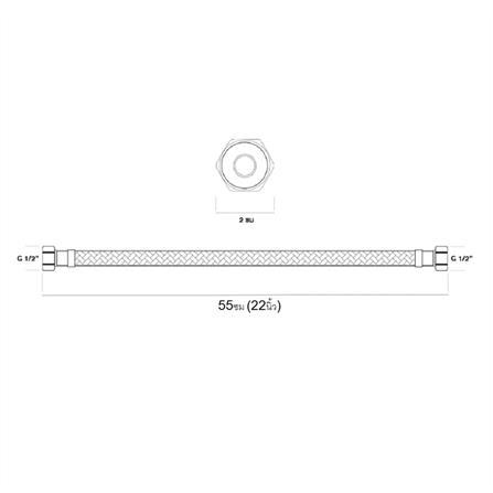สายน้ำดีสเตนเลสน้ำอุ่น-น้ำเย็น 22 นิ้ว WS CWT-500/22_3
