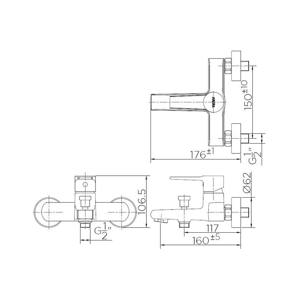 ก๊อกผสมอ่างอาบ KARAT FAUCET KF-18-720-50 สีโครม