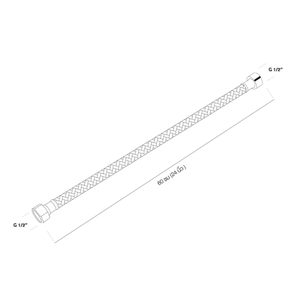 สายน้ำดีสเตนเลสน้ำอุ่น-น้ำเย็น 24 นิ้ว KARAT FAUCET KA-01-500-24-WH