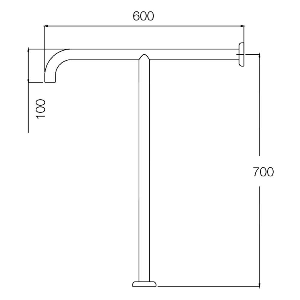 ราวมือจับกันลื่น ตัว T WS HR-6500-T