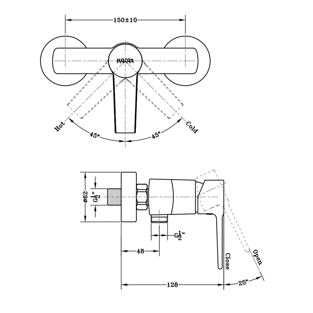 ก๊อกผสมยืนอาบ KARAT FAUCET KF-18-760-50