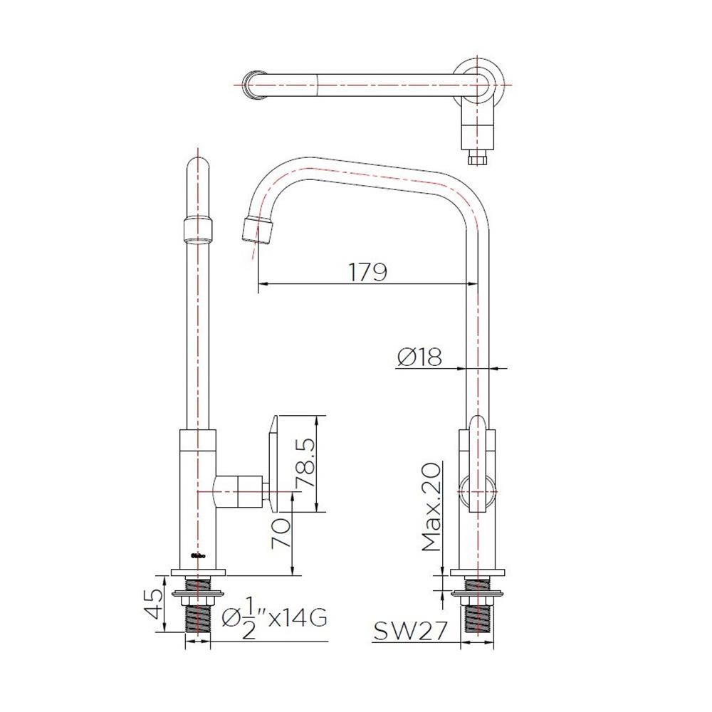 ก๊อกซิงค์ เดี่ยว เคาน์เตอร์ GF-25-517-50