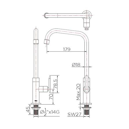 ก๊อกซิงค์ เดี่ยว เคาน์เตอร์ GF-25-517-50_2