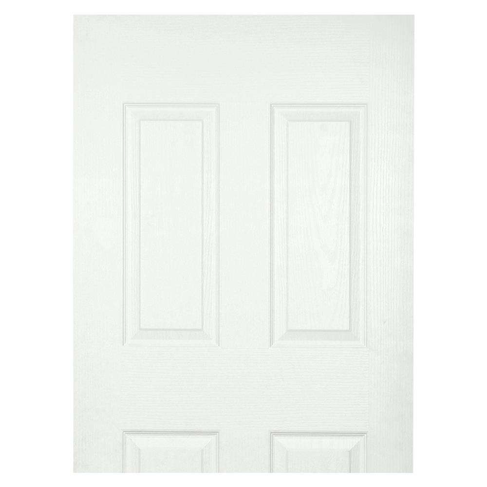 ประตูภายใน HDF W ศรีวิชัย 4 ฟัก 80X200 ซม. สีขาว ไม่เจาะลูกบิด