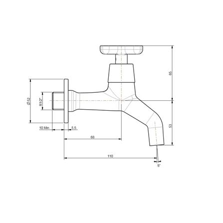 ก๊อกล้างพื้น 1 ทาง AMERICAN STANDARD FFAST702-0T0500BT0_1