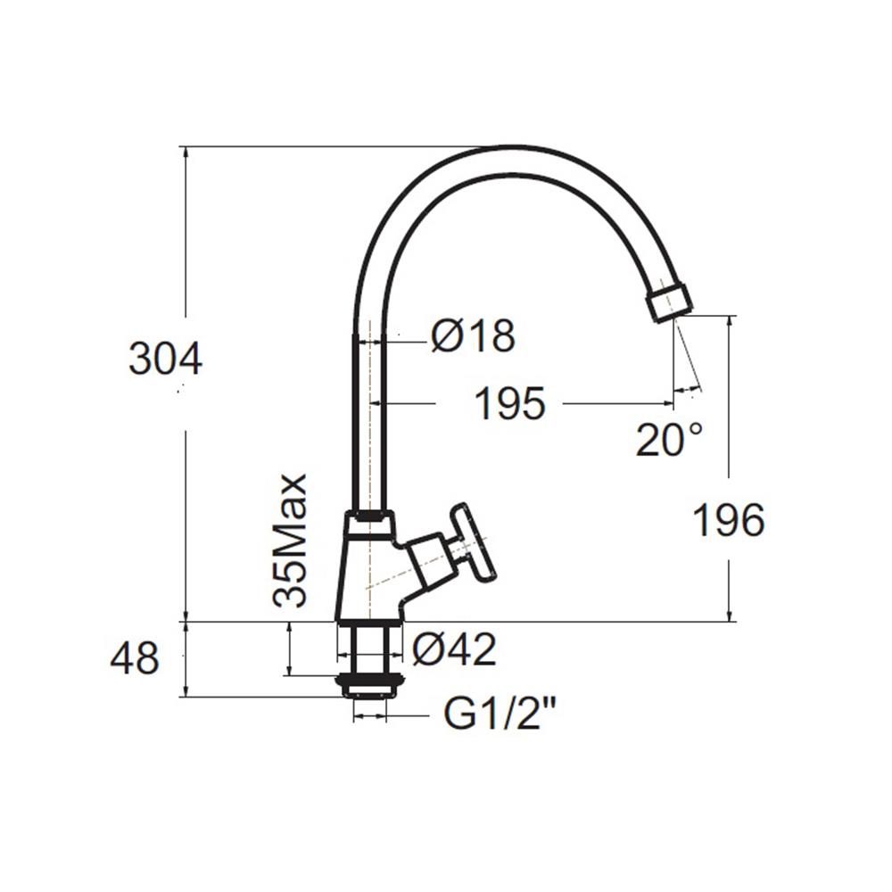 ก๊อกซิงค์เดี่ยวเคาน์เตอร์ AMERICAN STANDARD FFAST706-5T1500BT0 สีโครม