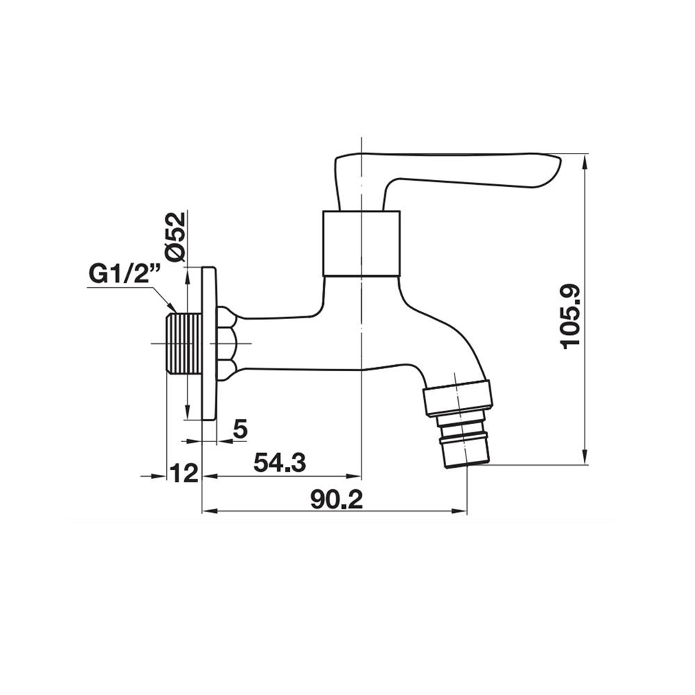 ก๊อกล้างพื้น 1 ทาง HAFELE 495.61.170 สีโครม