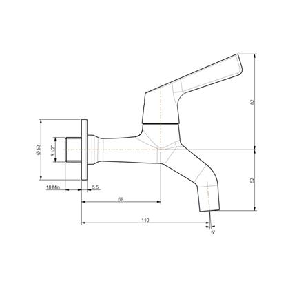 ก๊อกล้างพื้น 1 ทาง AMERICAN STANDARD FFAST602-0T0500BT0 สีโครม_3