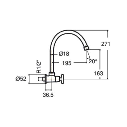 ก๊อกซิงค์เดี่ยวติดผนัง AMERICAN STANDARD FFAST707-5T1500BT0_2