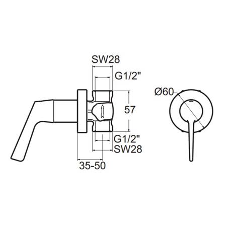 วาล์วฝังกำแพงเดี่ยว AMERICAN STANDARD FFAST605-7T9500BT0_1