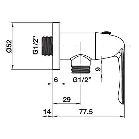 วาล์วฝักบัว 1 ทาง HAFELE 495.61.084 สีโครม_1