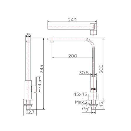 ก๊อกซิงค์เดี่ยวเคาน์เตอร์ KARAT FAUCET KF-25-917-50_3