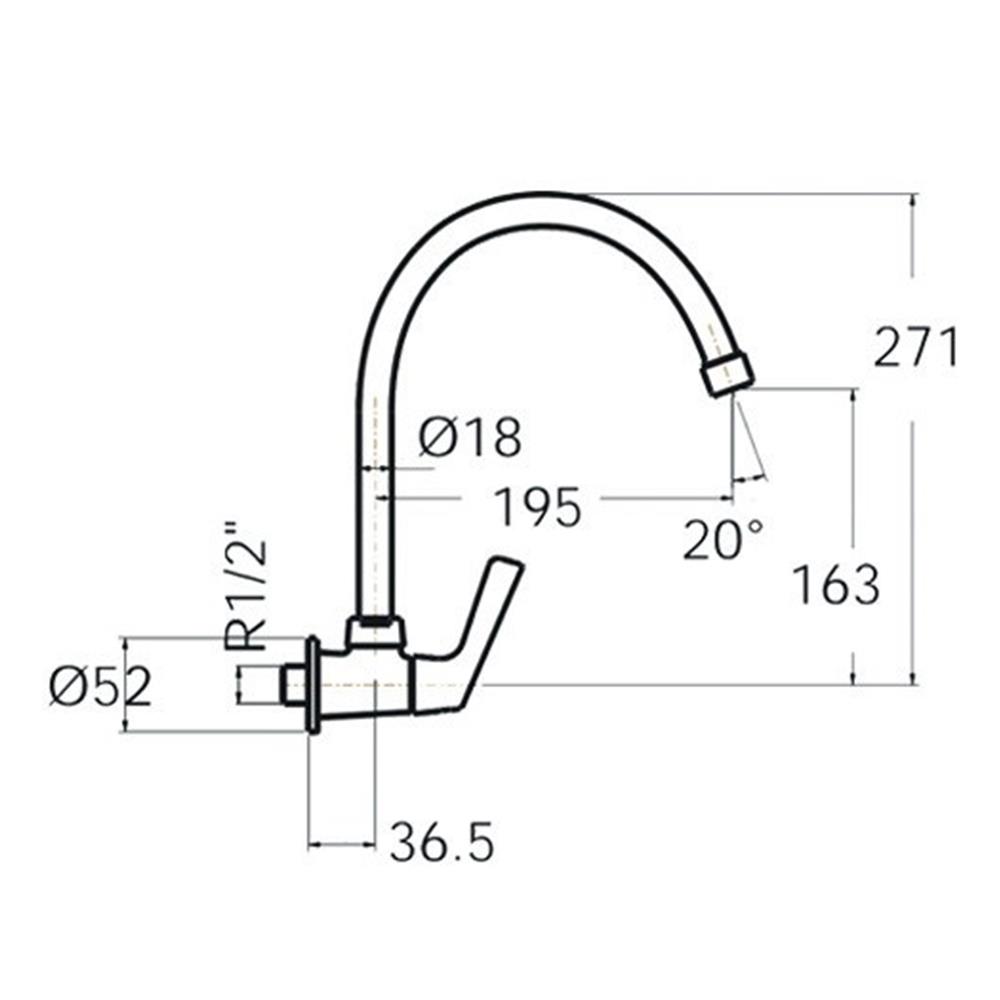 ก๊อกซิงค์เดี่ยวติดผนัง AMERICAN STANDARD FFAST607-5T1500BT0