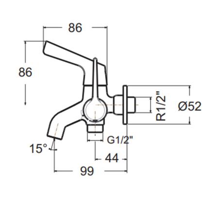 ก๊อกล้างพื้น 2 ทาง AMERICAN STANDARD FFAST603-6T1500BT0_3