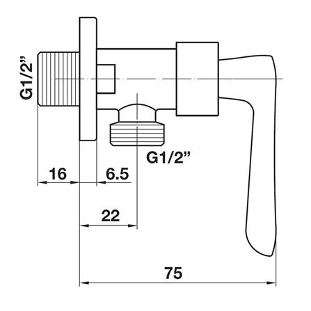 วาล์วฝักบัว 1 ทาง HAFELE 495.61.081 สีโครม_2