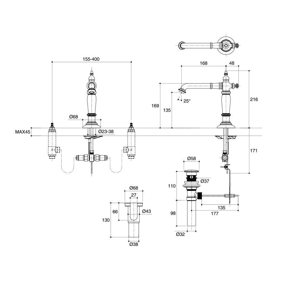 ก๊อกอ่างล้างหน้าผสม KOHLER K-72760T-BV