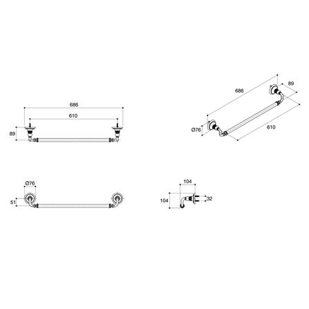 ราวแขวนผ้า KOHLER K-72568T-BV VIBRANT BRUSHED BRONZE_1