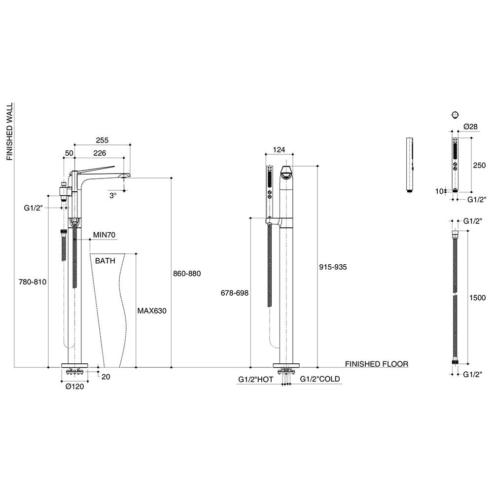 ก๊อกผสมอ่างอาบ KOHLER K-97367T-B4-CP