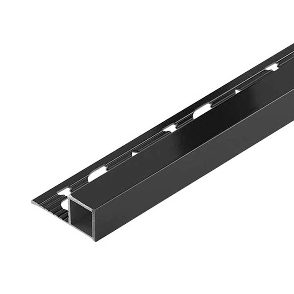 คิ้วอะลูมิเนียมแบบเหลี่ยม DP 142041 14 มม. 2 ม. สีดำไฮกลอส