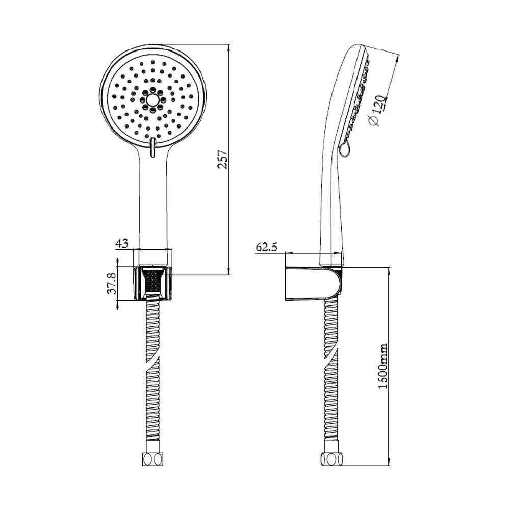 ชุดฝักบัวสายอ่อน 3 ระดับ HAFELE รุ่น 495.60.644 SELF CLEANING สีโครม