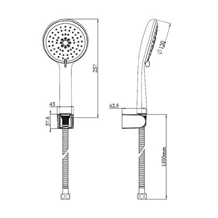 ชุดฝักบัวสายอ่อน 3 ระดับ HAFELE รุ่น 495.60.644 SELF CLEANING สีโครม_1
