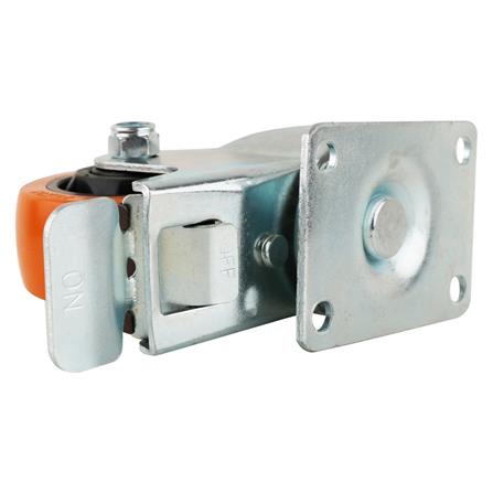 ลูกล้อโพลียูรีเทน FITT 749075 แป้นหมุน มีเบรก 3 นิ้ว สีส้ม_3