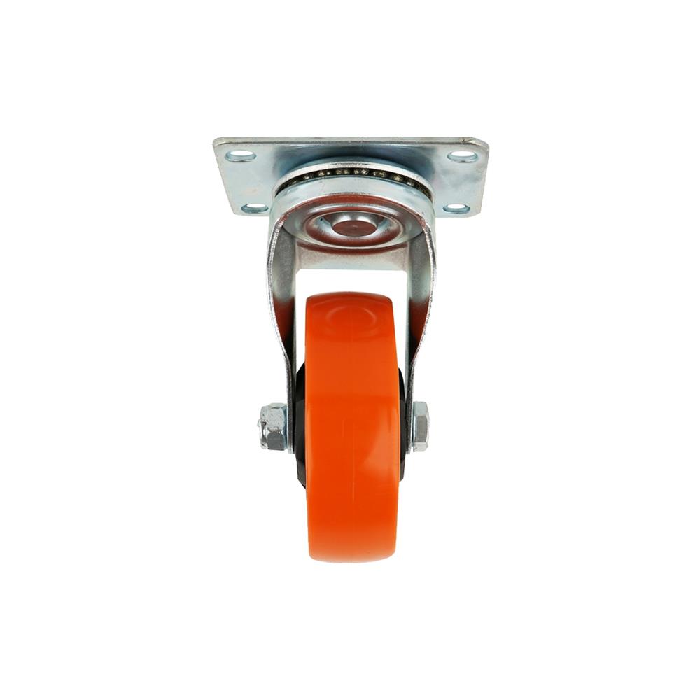 ลูกล้อโพลียูรีเทน FITT 747100 แป้นหมุน ไม่มีเบรก 4 นิ้ว สีส้ม