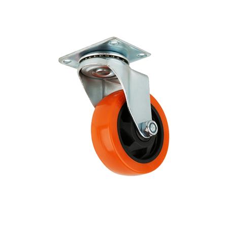 ลูกล้อโพลียูรีเทน FITT 747100 แป้นหมุน ไม่มีเบรก 4 นิ้ว สีส้ม_1