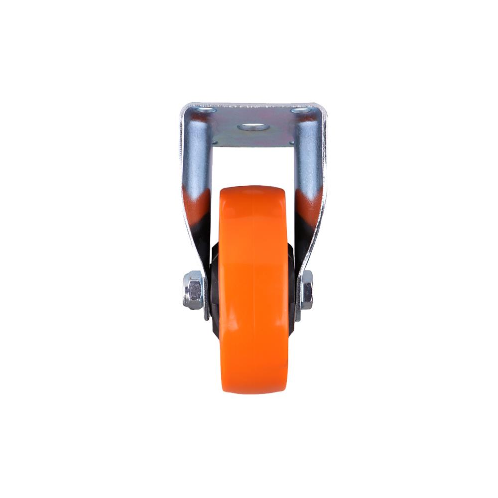 ลูกล้อโพลียูรีเทน FITT 748100 แป้นตาย ไม่มีเบรก 4 นิ้ว สีส้ม