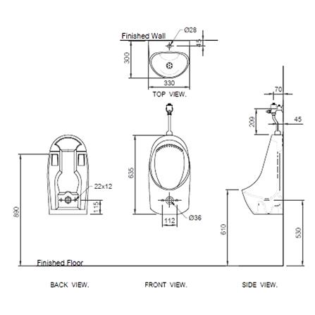 โถปัสสาวะชาย HAFELE 495.61.304 สีขาว_1