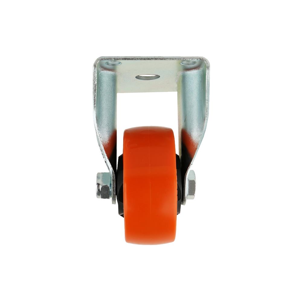 ลูกล้อโพลียูรีเทน FITT 748075 แป้นตาย ไม่มีเบรก 3 นิ้ว สีส้ม