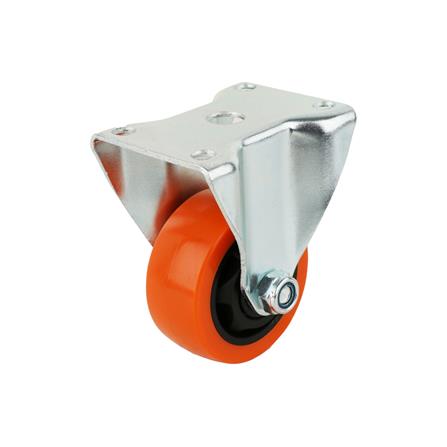 ลูกล้อโพลียูรีเทน FITT 748075 แป้นตาย ไม่มีเบรก 3 นิ้ว สีส้ม_1