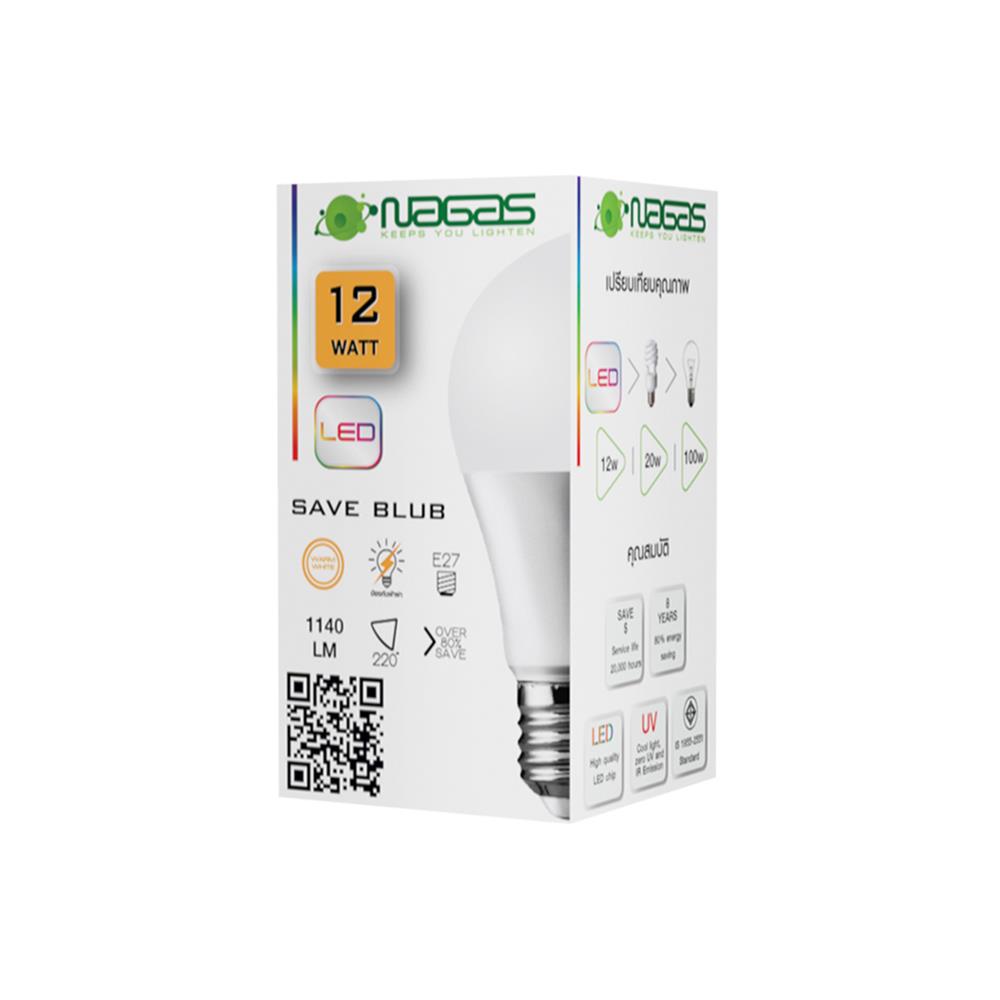 หลอด LED NAGAS SAVE BULB 12 วัตต์ WARMWHITE E27