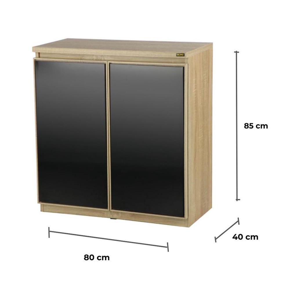 ตู้บานเปิด BURO EVOLUTION LC80 DO สีโซลิดโอ๊ค/สีดำ