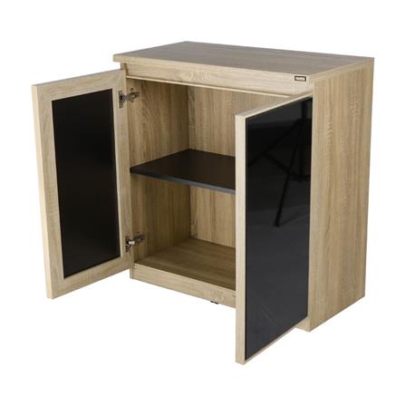 ตู้บานเปิด BURO EVOLUTION LC80 DO สีโซลิดโอ๊ค/สีดำ_3