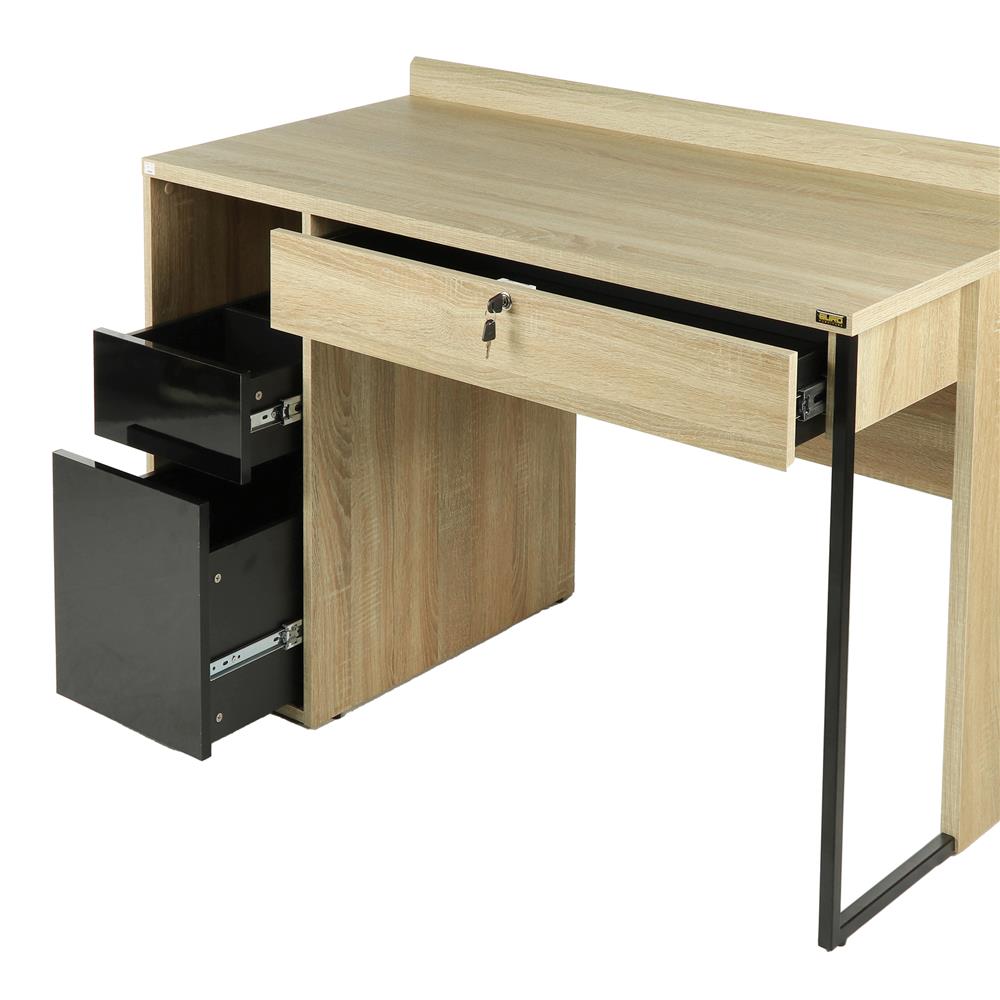 โต๊ะทำงาน BURO EVOLUTION DK 120B สีโซลิดโอ๊ค/สีดำ