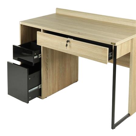 โต๊ะทำงาน BURO EVOLUTION DK 120B สีโซลิดโอ๊ค/สีดำ_2