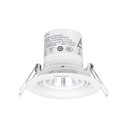 ดาวน์ไลท์ LED PHILIPS 59776 POMERON 3 นิ้ว 7 วัตต์ WARM WHITE สีขาว_1