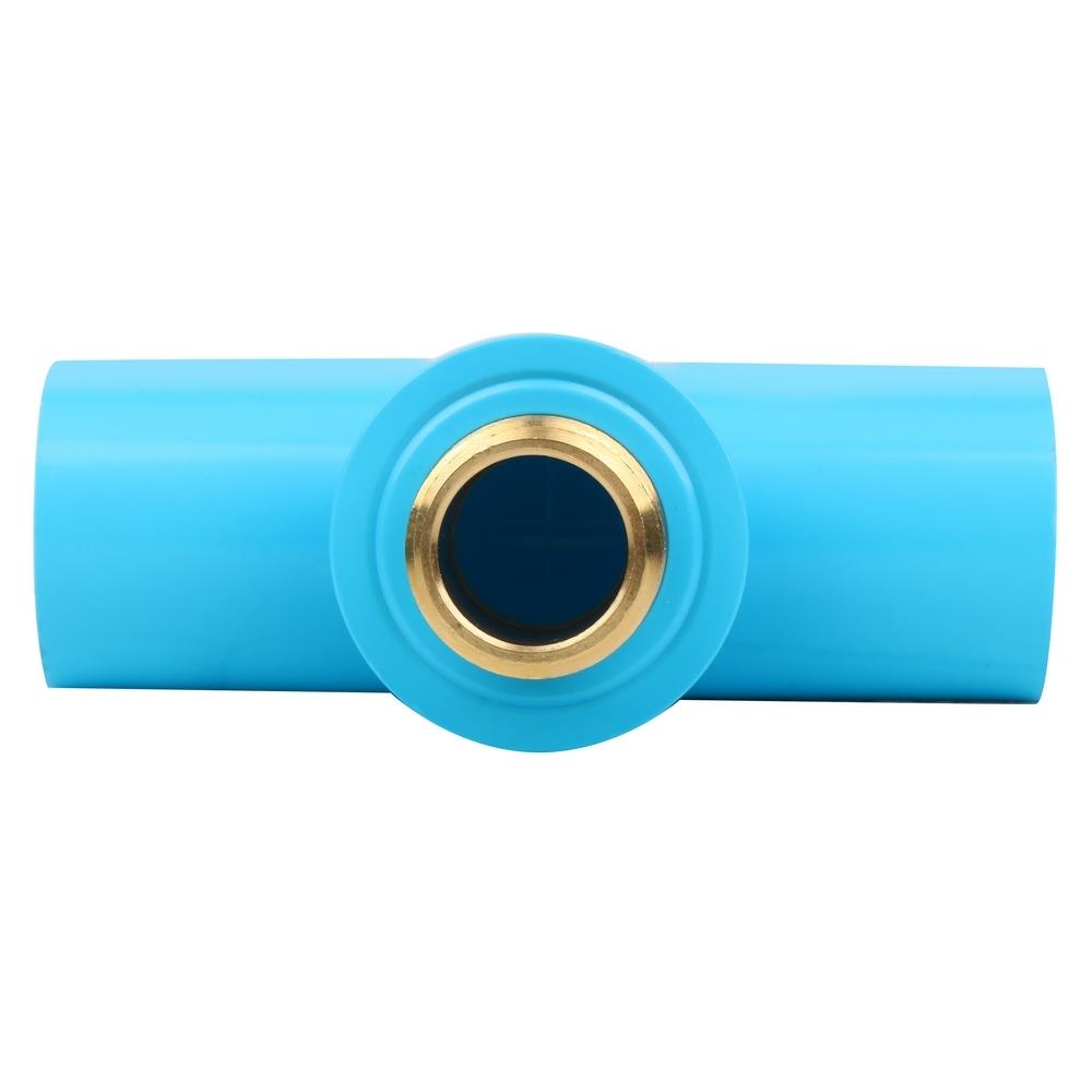 ข้อต่อสามทางเกลียวนอกทองเหลือง-หนา SCG 1/2 นิ้ว สีฟ้า