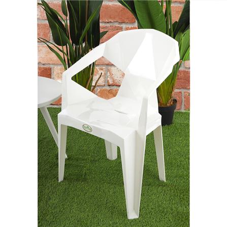 เก้าอี้พนักพิงท้าวแขน SPRING ORIGAMI สีขาว_3