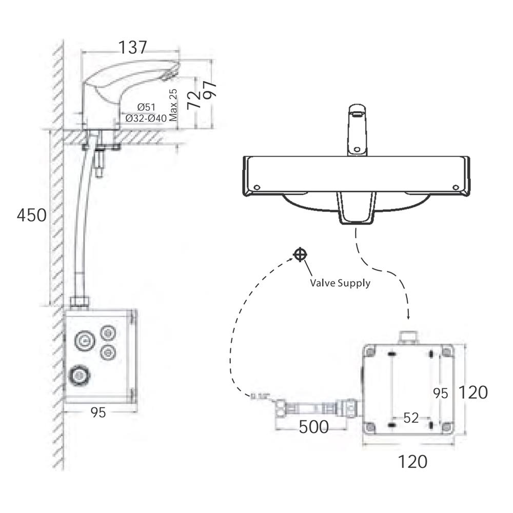 ก๊อกอ่างล้างหน้าอัตโนมัติ AMERICAN STANDARD A-8611-000-50