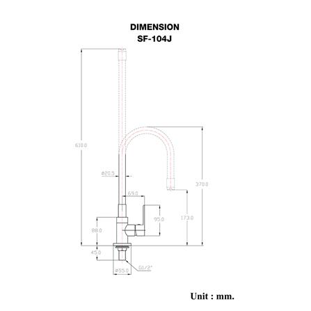 ก๊อกซิงค์เดี่ยวเคาน์เตอร์ HANG SF-104J_3