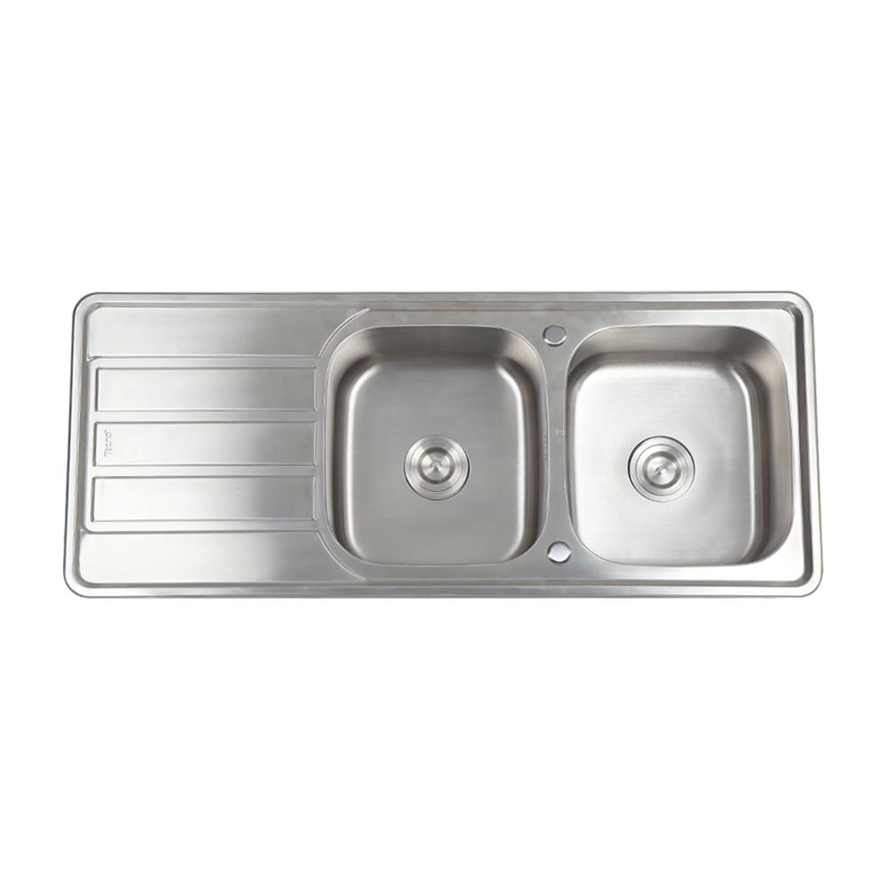 ซิงค์ฝัง 2หลุม 1ที่พัก TECNOPLUS 120.02 สเตนเลส