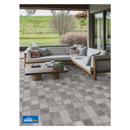 กระเบื้องพื้นพอร์ซเลน  16x16 นิ้ว COTTO เดอะ ลีฟ เทา PM_2